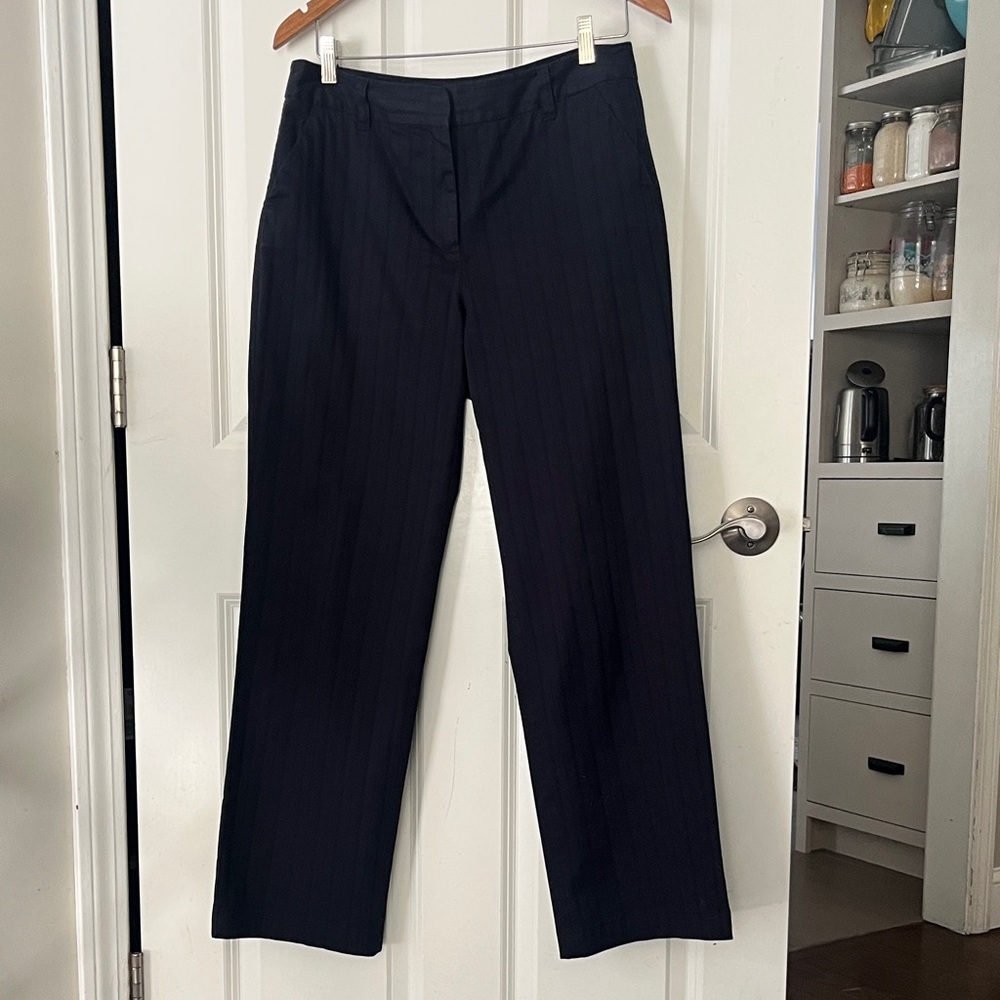 Talbots EUC Navy Blue Wide Leg khaki Pants Sz 10